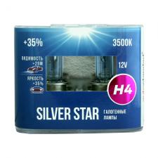 Лампы галогенные головного света "SILVER STAR" +35%, H4-12V, 60/55W, P43t, 2шт